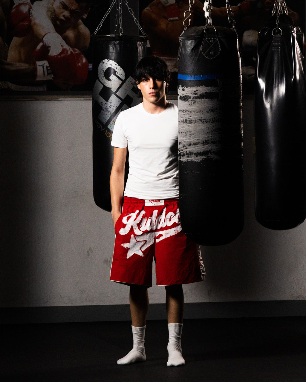 KIDDOS BOXING-STYLE PANTS \\ RED & CREAM