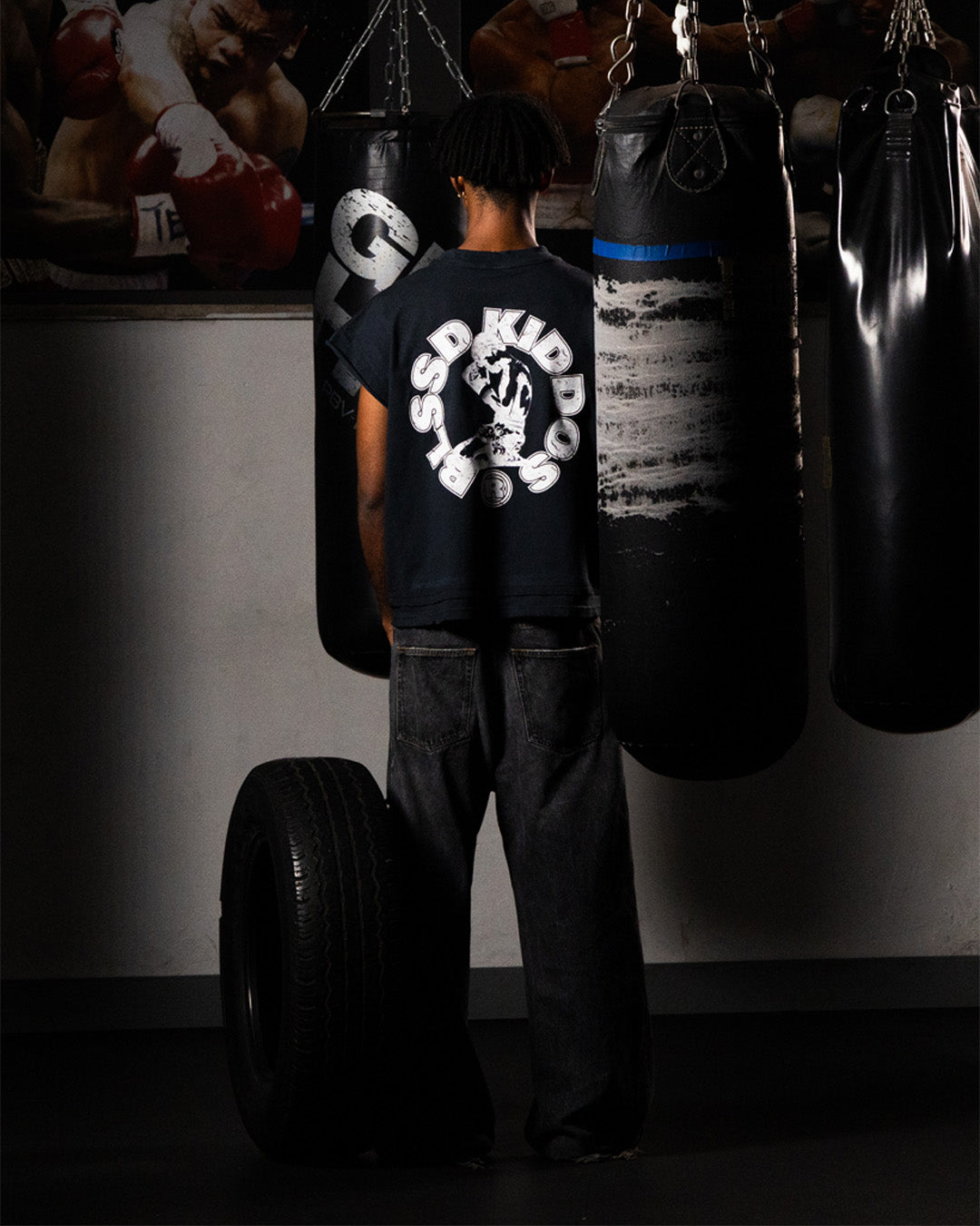 BLSSD CUT-OFF TEE \\ VINTAGE BLACK