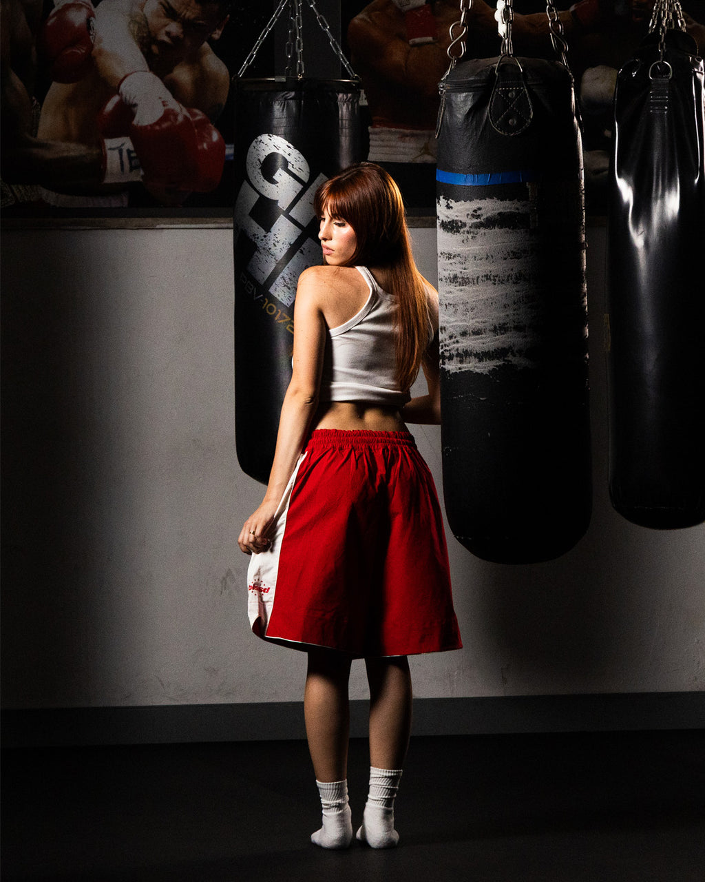 KIDDOS BOXING-STYLE PANTS \\ RED & CREAM
