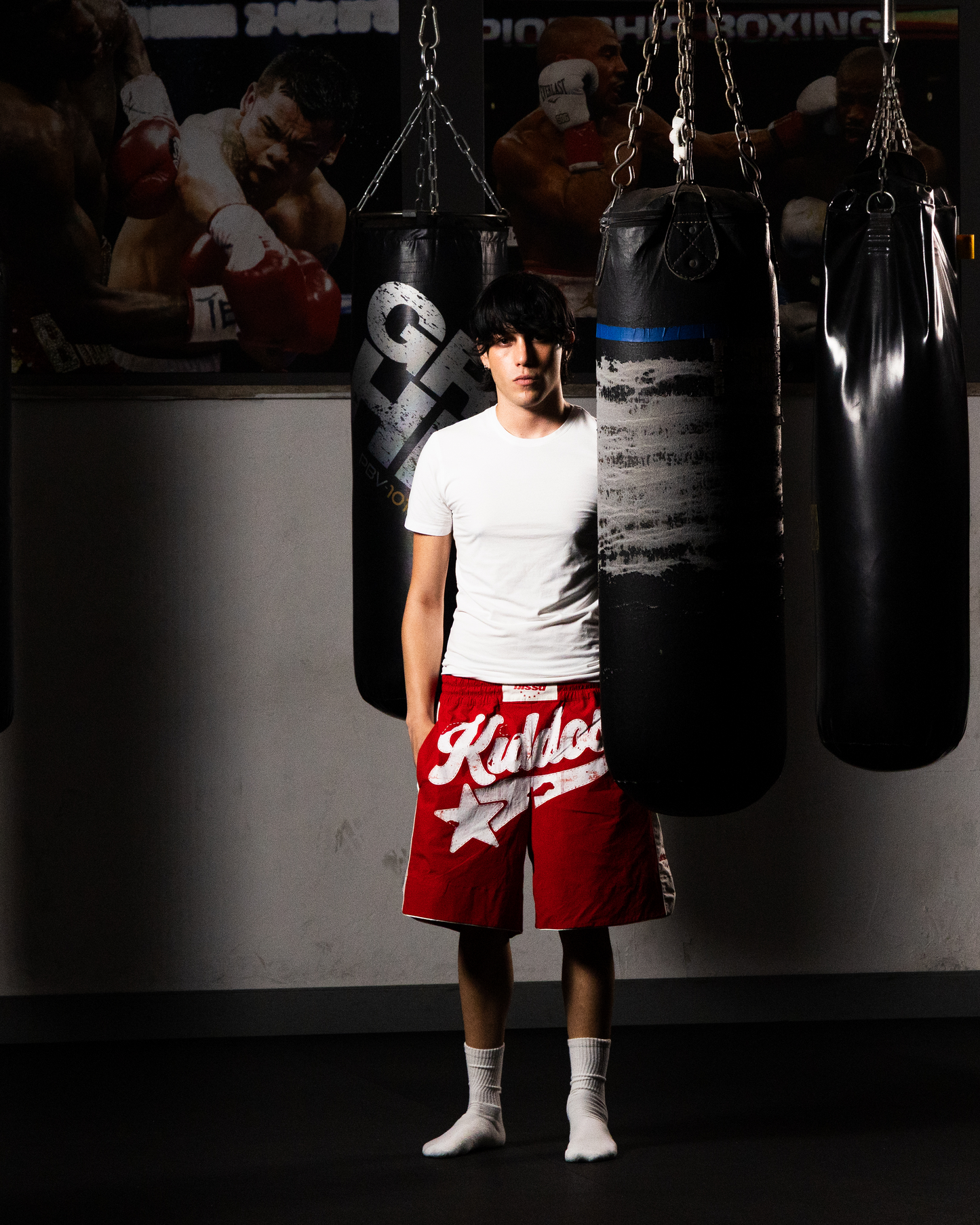 KIDDOS BOXING-STYLE PANTS \\ RED & CREAM