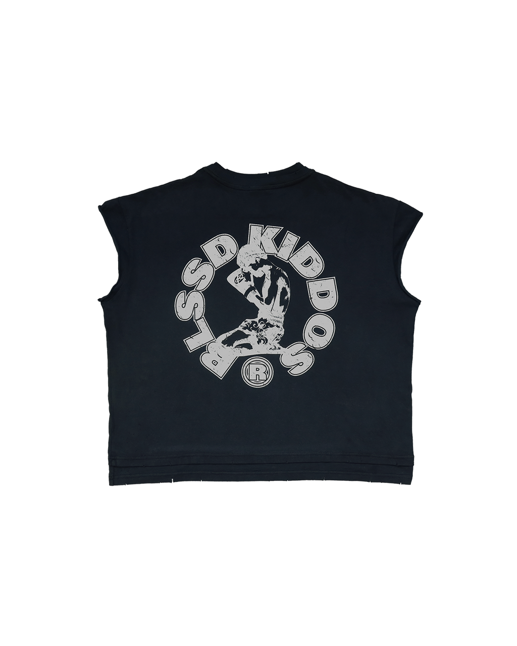 BLSSD CUT-OFF TEE \\ VINTAGE BLACK