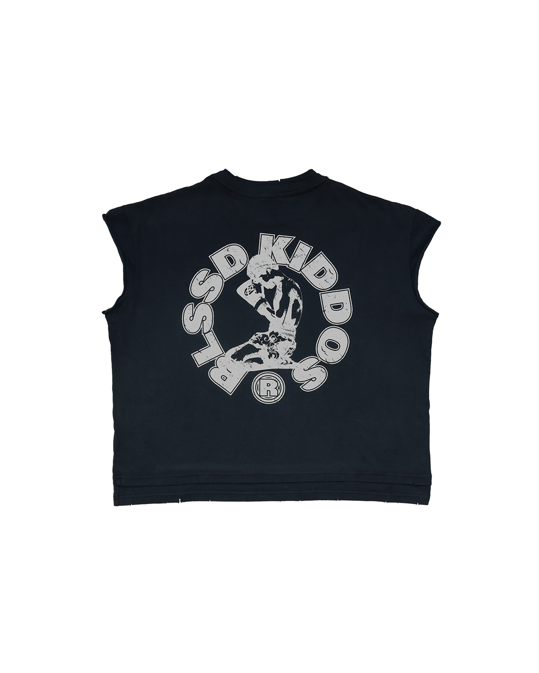 BLSSD CUT-OFF TEE \\ VINTAGE BLACK